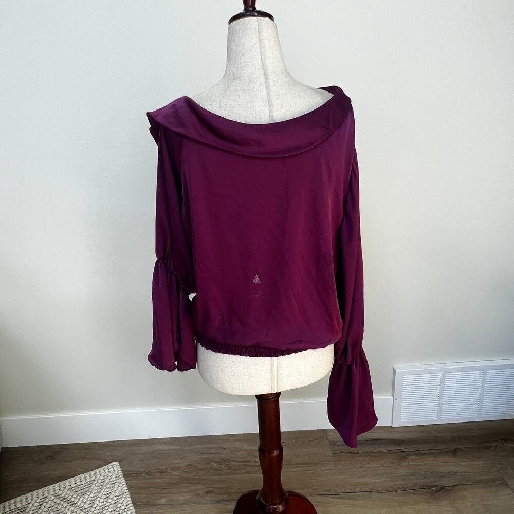 RAMY BROOK Women's Sammy Off-The-Shoulder Top Size S In Mulberry - Picture 5 of 13